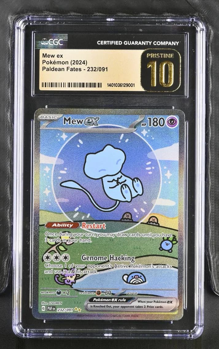 2024 #232 Mew ex CGC 10 Pristine Paldean Fates - PAF EN - English, CGC 10