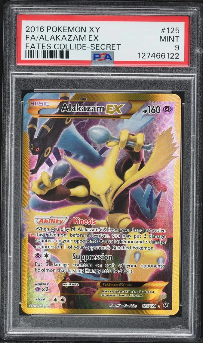 2016 #125 Full Art/Alakazam EX PSA 9 XY Fates Collide Pokemon