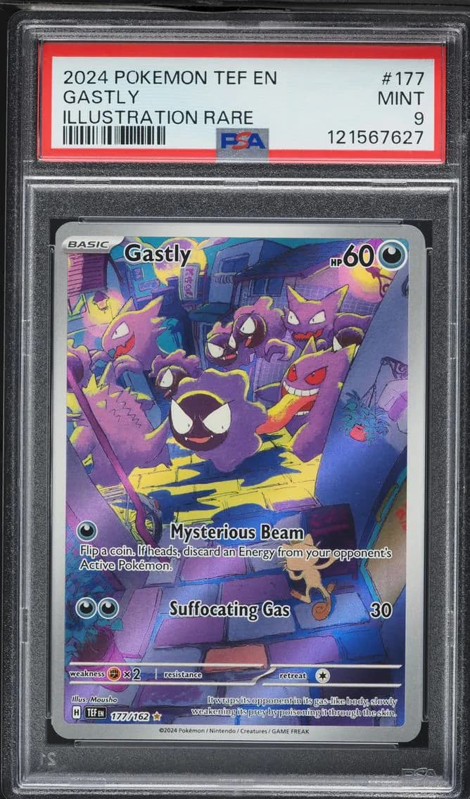 2024 #177 Gastly PSA 9 Tef EN-Temporal Forces Pokemon
