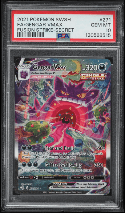 2021 Fusion Strike Alt Art Gengar VMAX #271, PSA 10